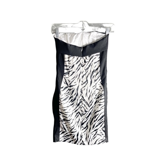 Jessica McClintock women size 2 zebra print zigzag flap cocktail dress. - Picture 2 of 10